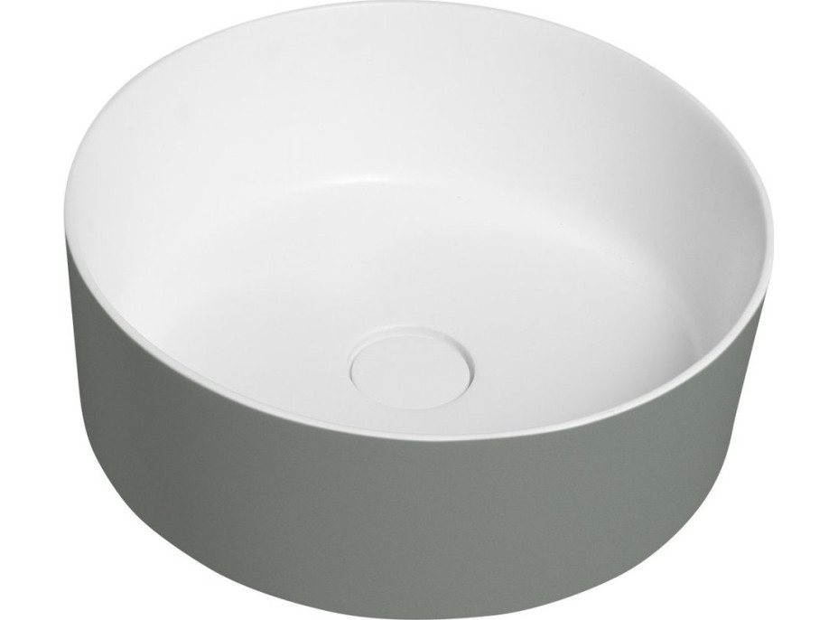 THIN umývadlo na dosku, Rockstone, Ø 38 cm, verde/biela mat WN548-44