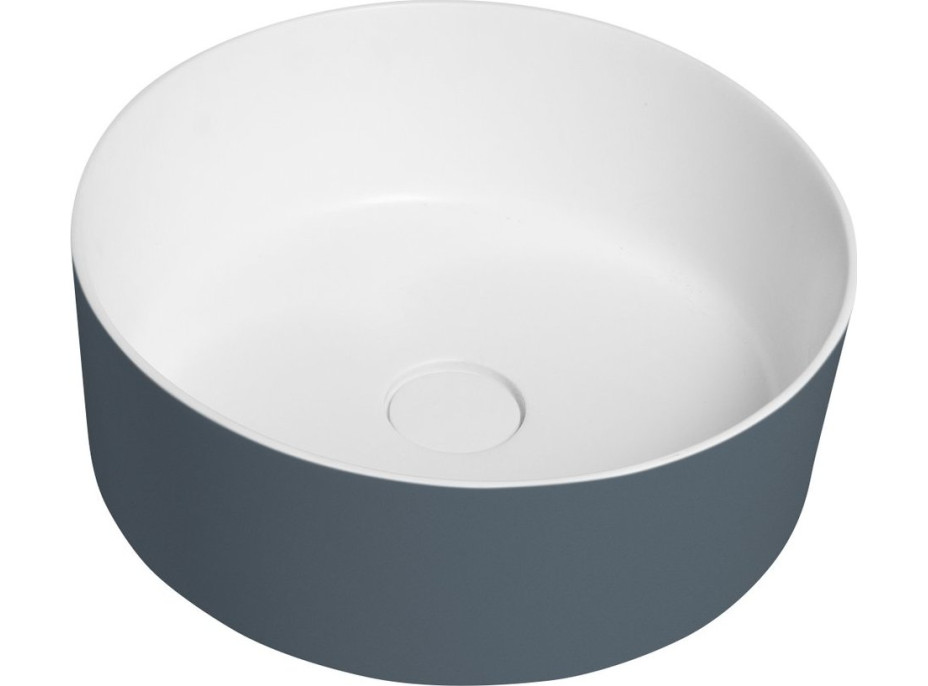 THIN umývadlo na dosku, Rockstone, Ø 38 cm, siena/biela mat WN548-42