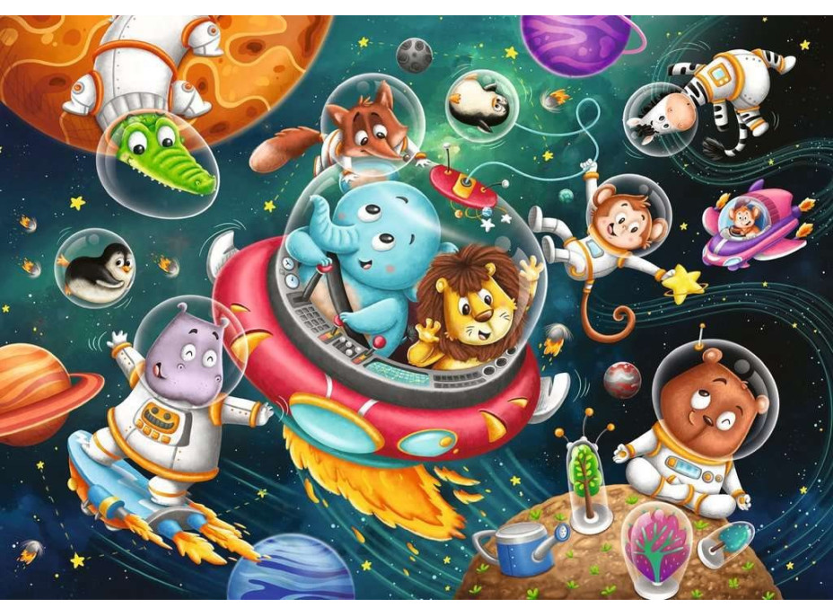 RAVENSBURGER Puzzle Zvieratká vo vesmíre 2x12 dielikov