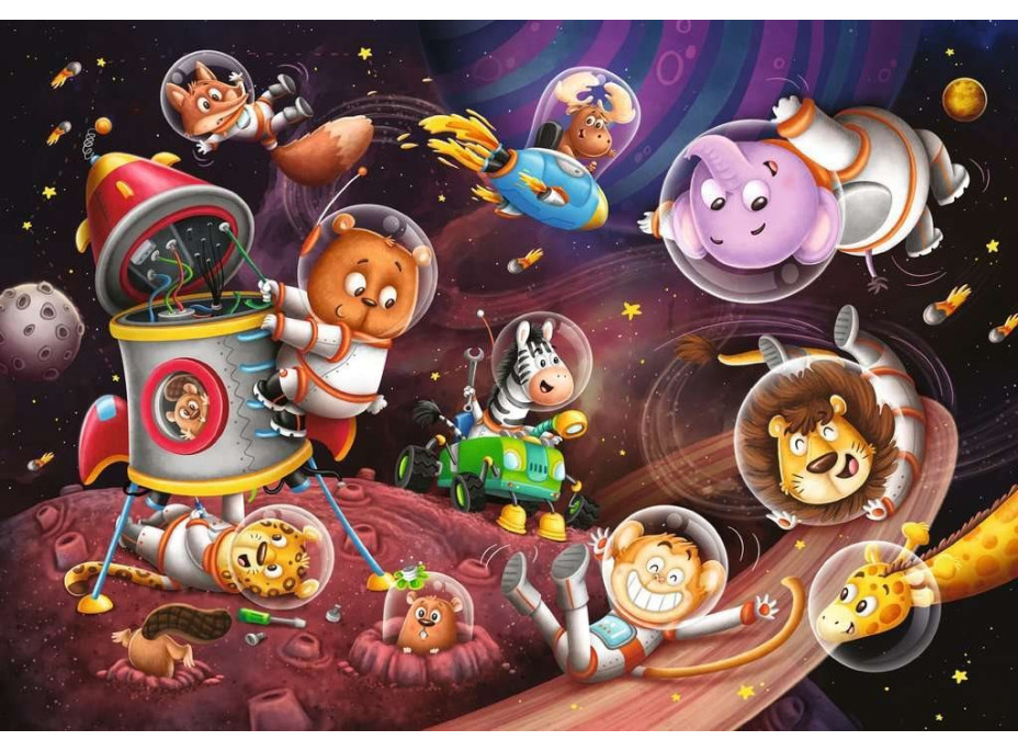 RAVENSBURGER Puzzle Zvieratká vo vesmíre 2x12 dielikov
