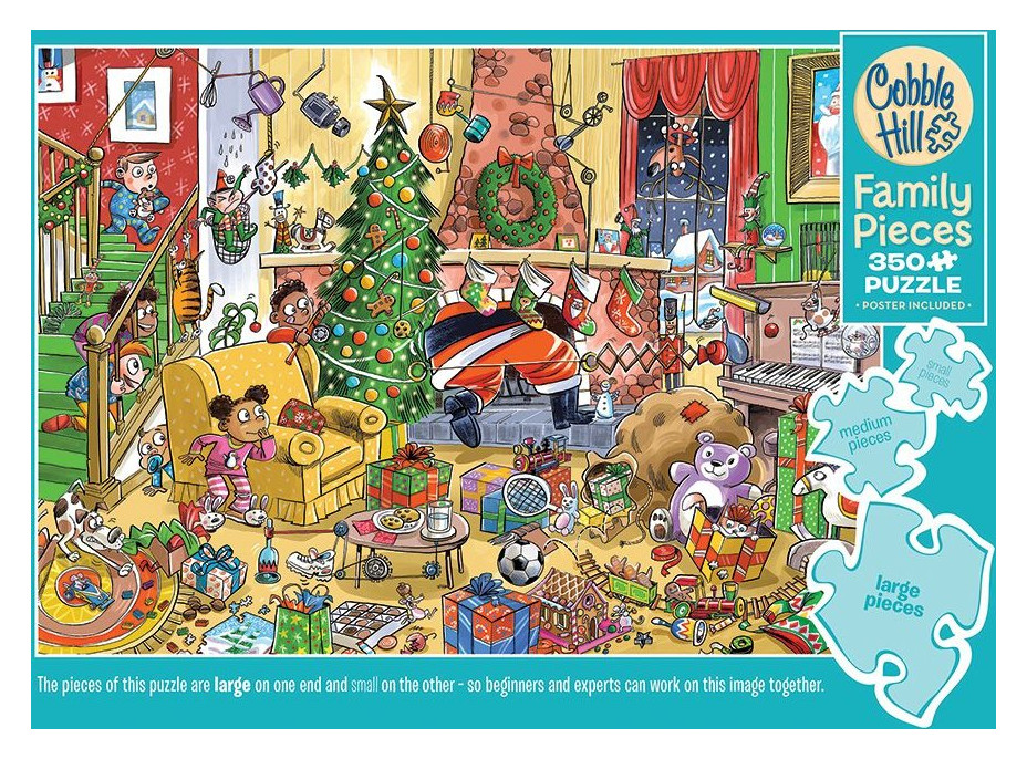 COBBLE HILL Rodinné puzzle Chytanie Santy 350 dielikov
