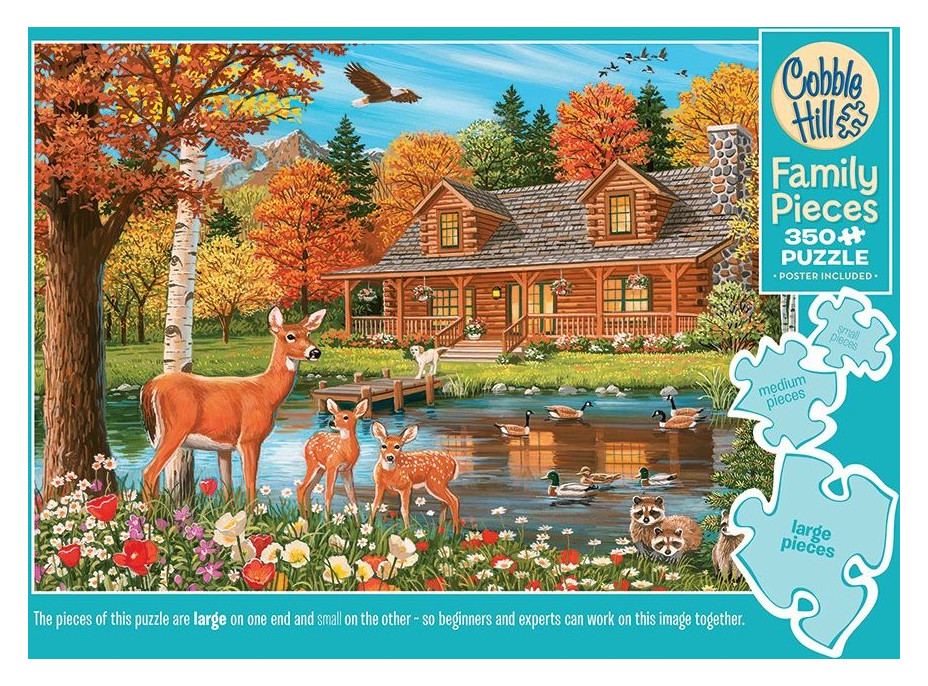 COBBLE HILL Rodinné puzzle Rybník pri chalupe 350 dielikov