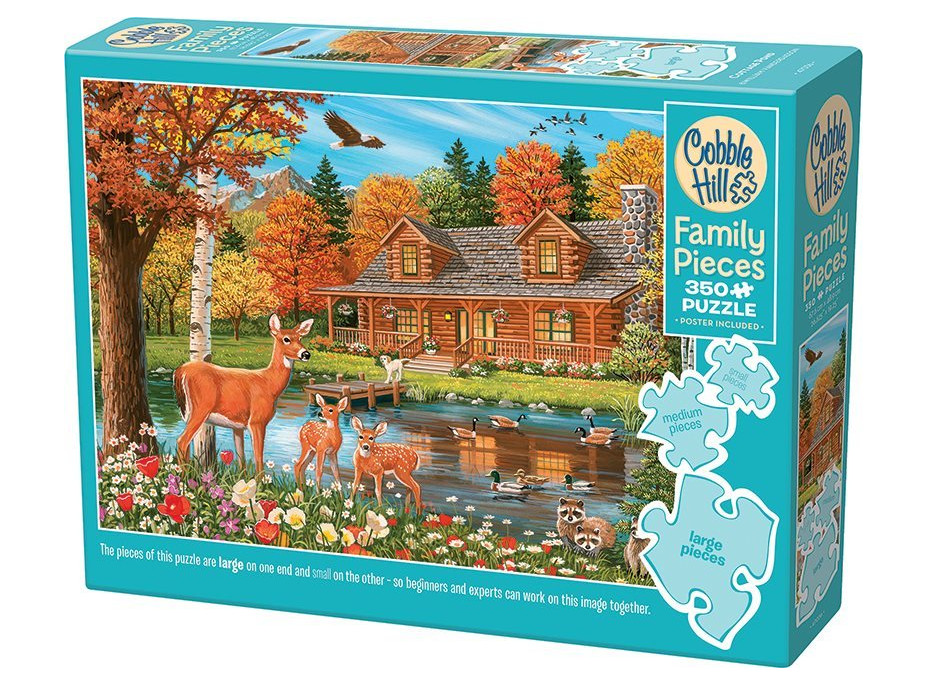 COBBLE HILL Rodinné puzzle Rybník pri chalupe 350 dielikov