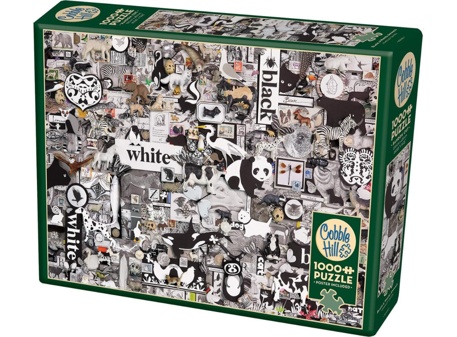 COBBLE HILL Puzzle Čierna a biela: Zvieratá 1000 dielikov