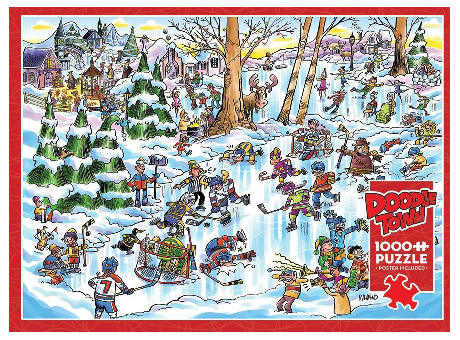 COBBLE HILL Puzzle DoodleTown: Hokejové mesto 1000 dielikov