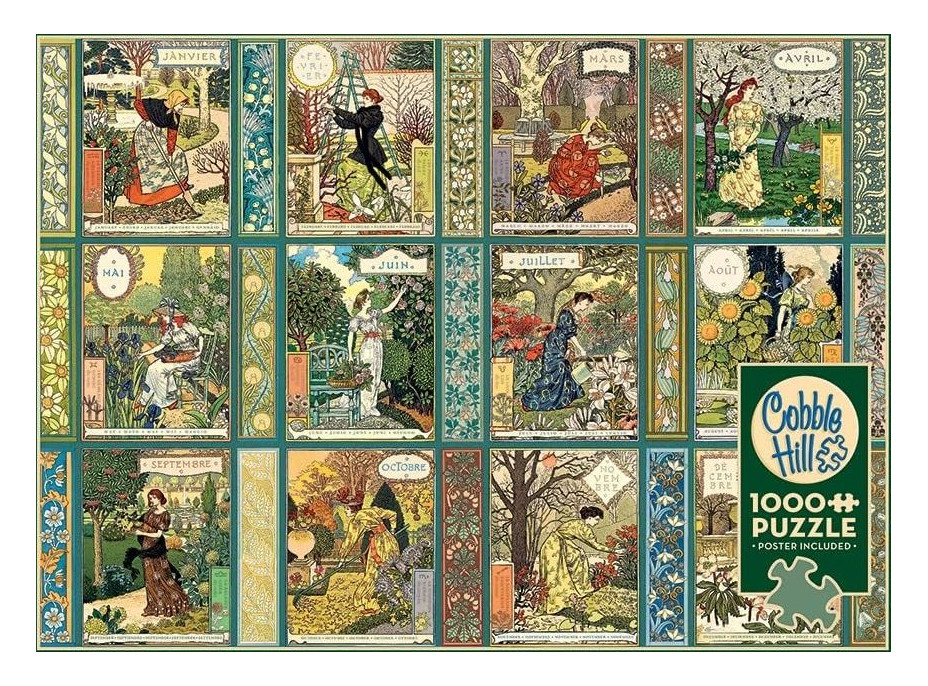 COBBLE HILL Puzzle Jardiniere: Záhradnícky kalendár 1000 dielikov
