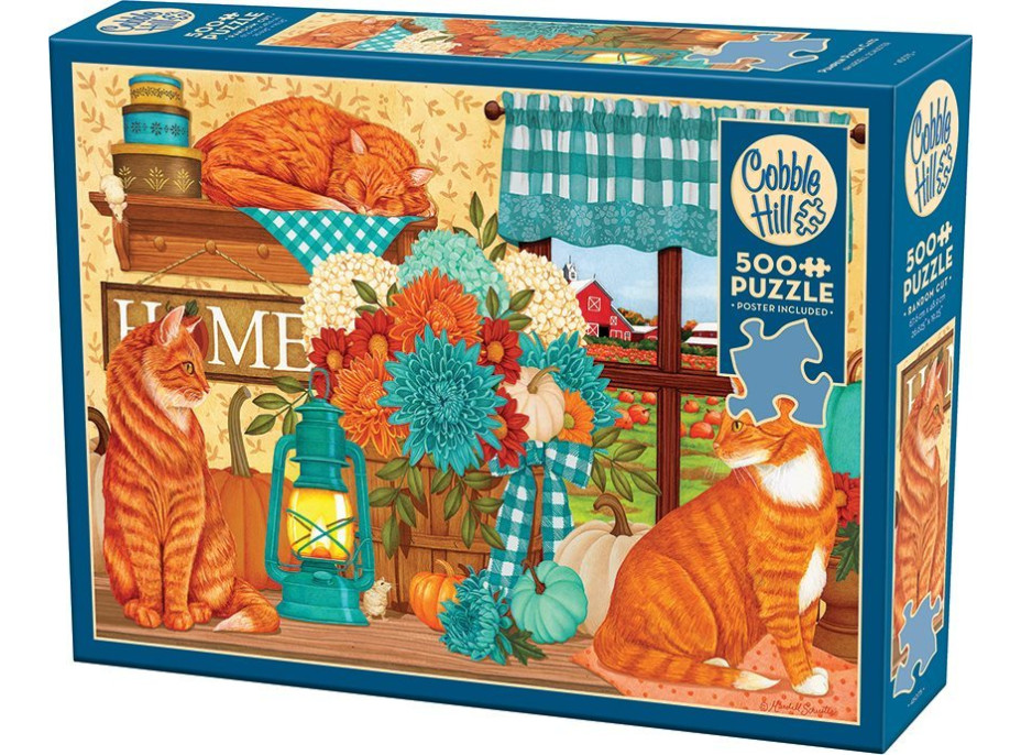 COBBLE HILL Puzzle Mačky vo farbe tekvice 500 dielikov
