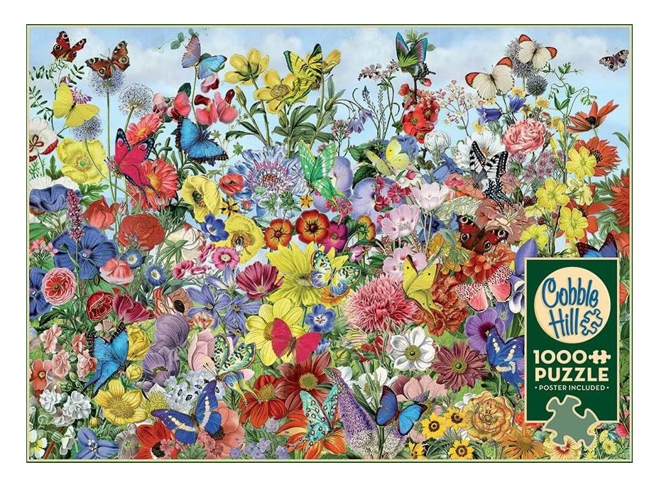 COBBLE HILL Puzzle Motýlia záhrada 1000 dielikov