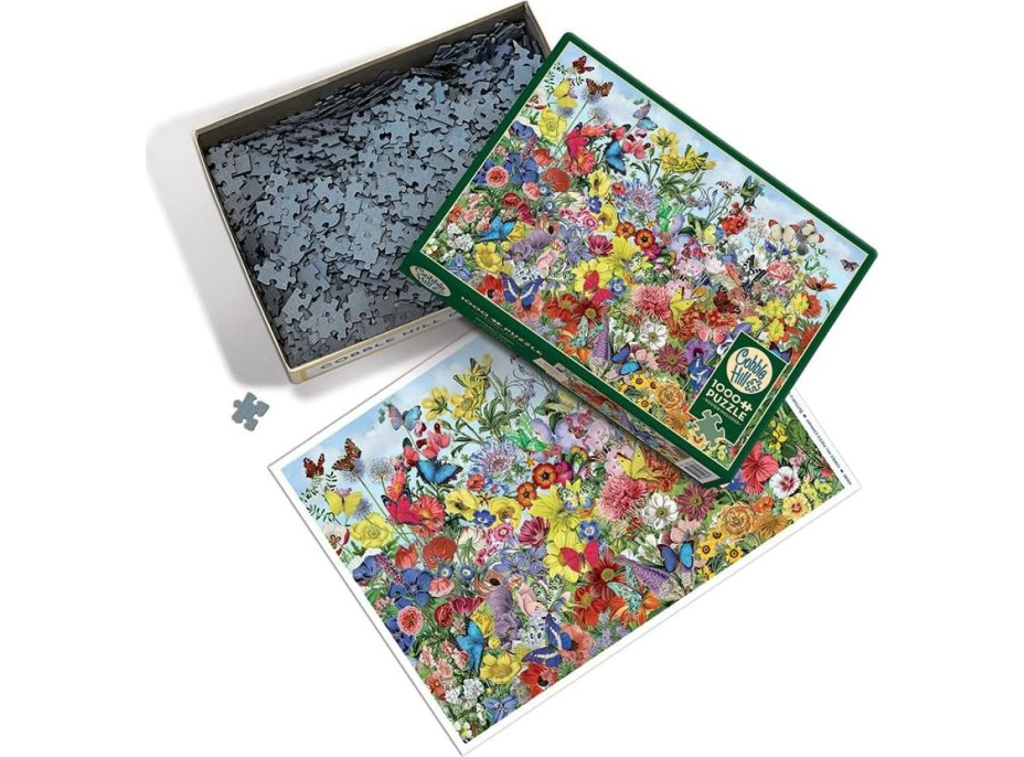 COBBLE HILL Puzzle Motýlia záhrada 1000 dielikov