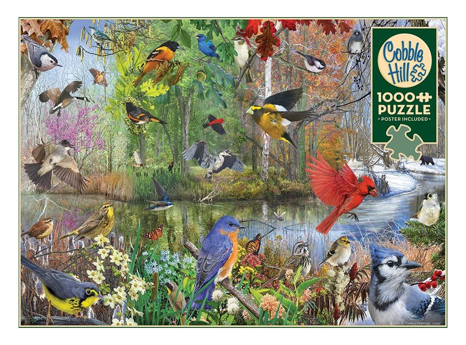COBBLE HILL Puzzle Vtáky v ročných obdobiach 1000 dielikov