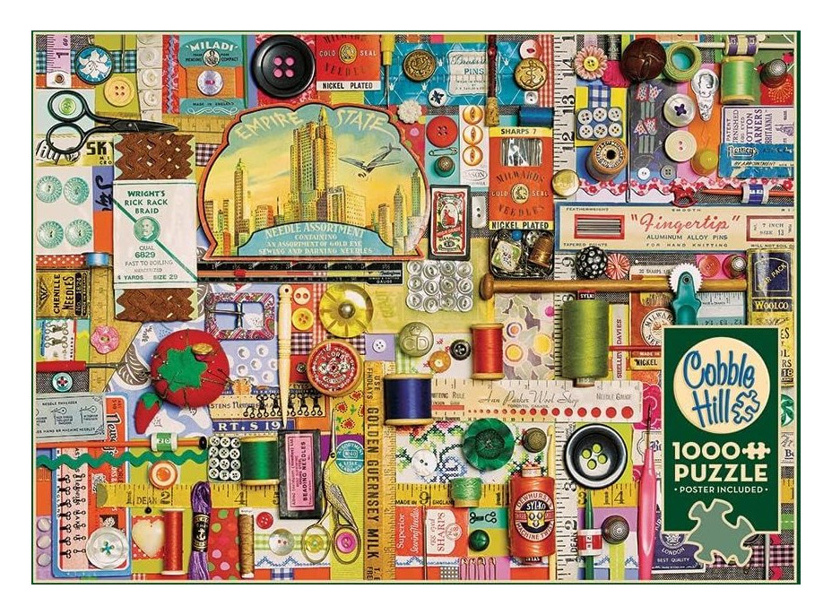 COBBLE HILL Puzzle Šijacie pomôcky 1000 dielikov