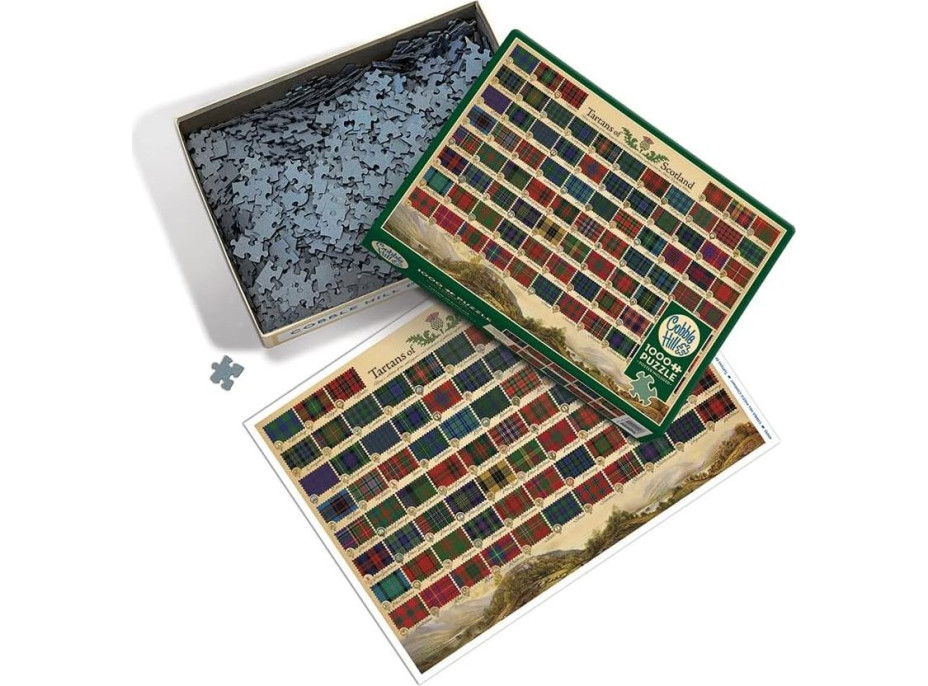 COBBLE HILL Puzzle Škótske tartany 1000 dielikov