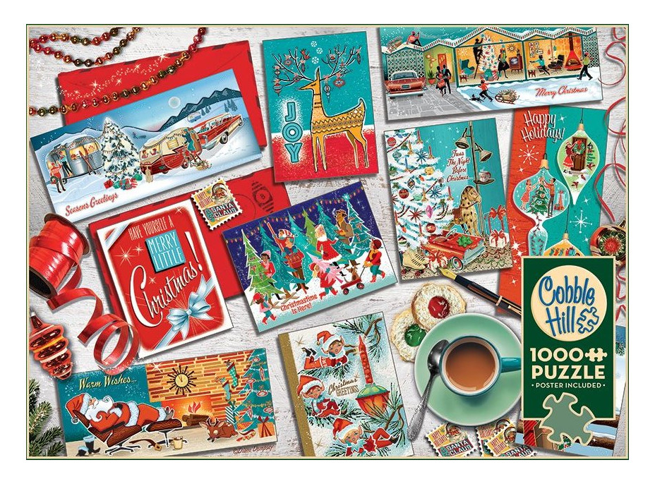 COBBLE HILL Puzzle Vianočné pozdravy 1000 dielikov