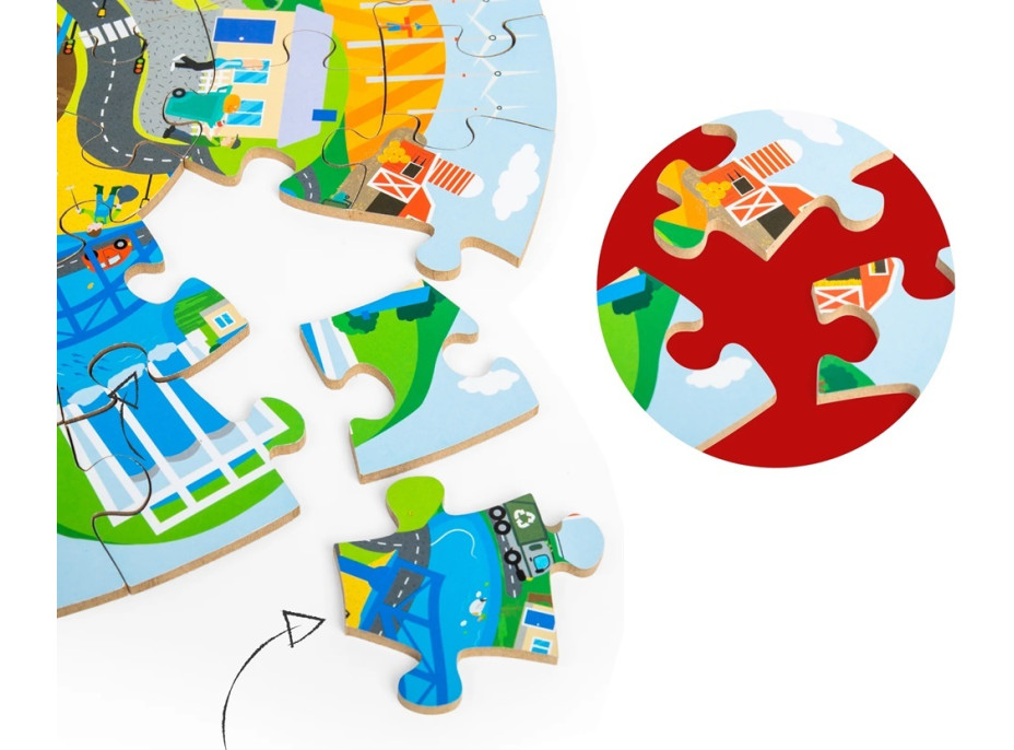 Bigjigs Toys Kruhové puzzle Recyklácia