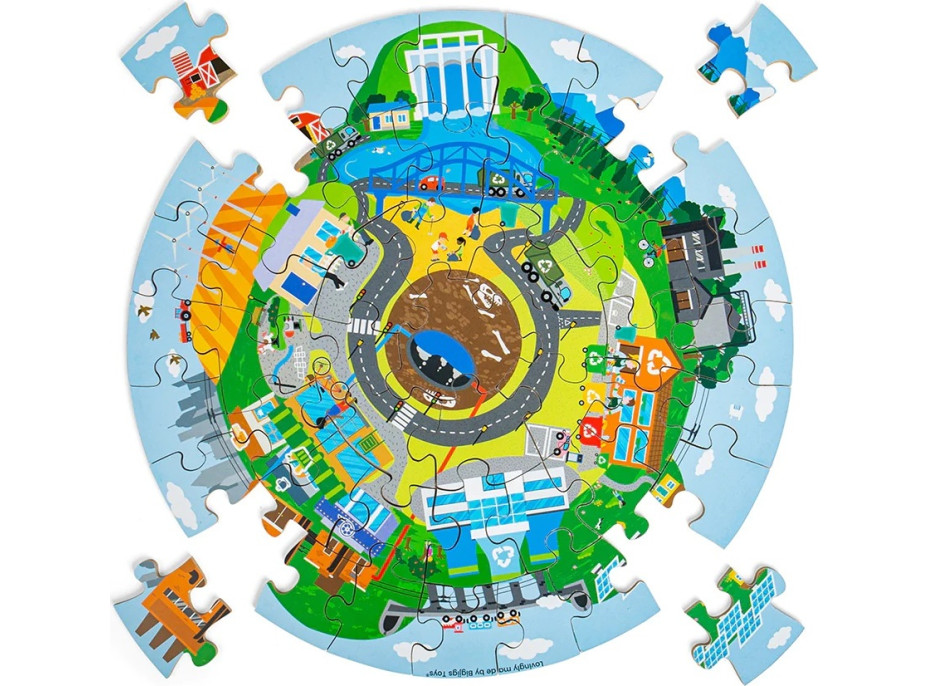 Bigjigs Toys Kruhové puzzle Recyklácia
