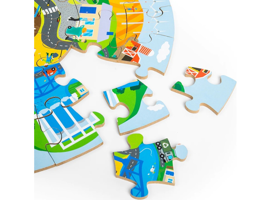 Bigjigs Toys Kruhové puzzle Recyklácia