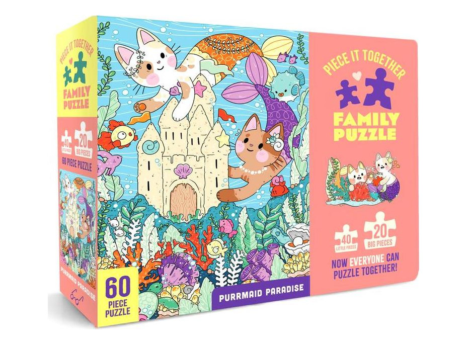 Chronicle Books Rodinné puzzle Purrmaid Paradise 60 dielikov