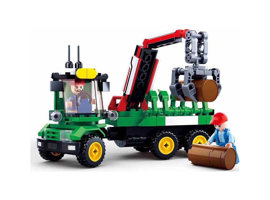 Sluban Town Farma M38-B0778 Traktor s prívesom na klády