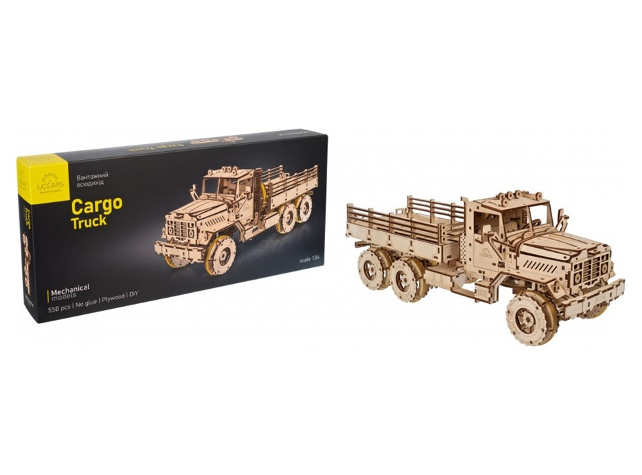 Ugears 3D drevené mechanické puzzle Nákladné auto CARGO