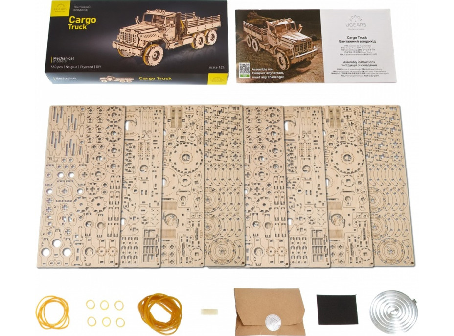 Ugears 3D drevené mechanické puzzle Nákladné auto CARGO