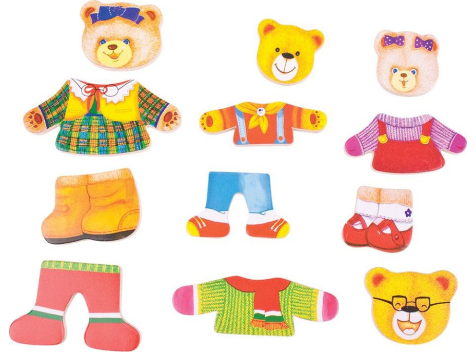 Bigjigs Toys Oblékací puzzle Medvedia rodinka