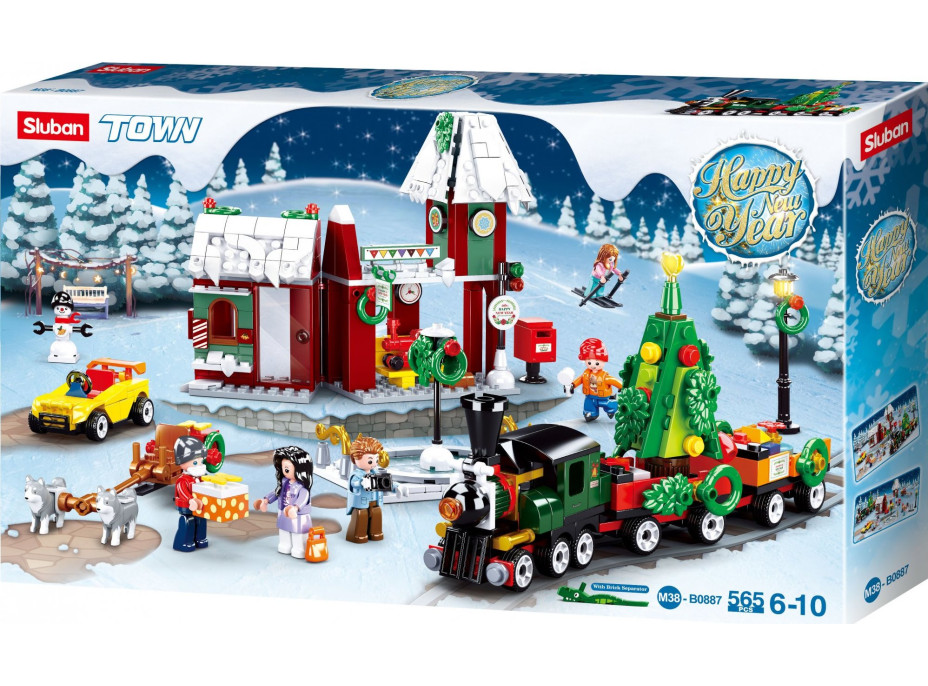 Sluban Town M38-B0887 Vianočné dediny s vláčikom