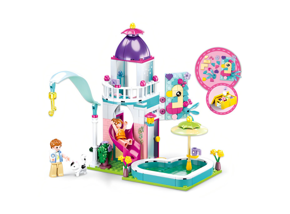 Sluban Girls Dream M38-B0971 Domček so šmykľavkou do bazéna