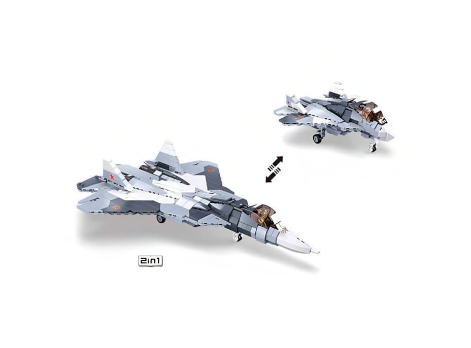 Sluban Model Bricks M38-B0986 Prúdové stíhacie lietadlo Su-57 2 v 1