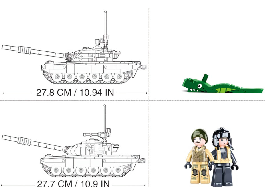 Sluban Model Bricks M38-B1011 Bojový tank T-72B3 2v1