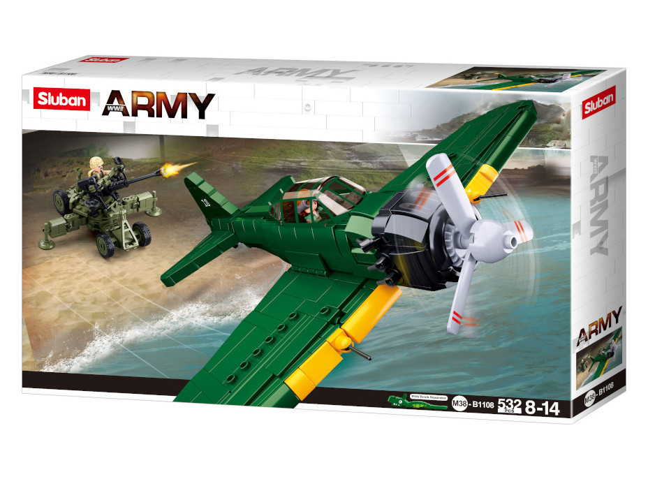 Sluban WWII M38-B1108 Stíhacie lietadlo Mitsubishi A6M Zero