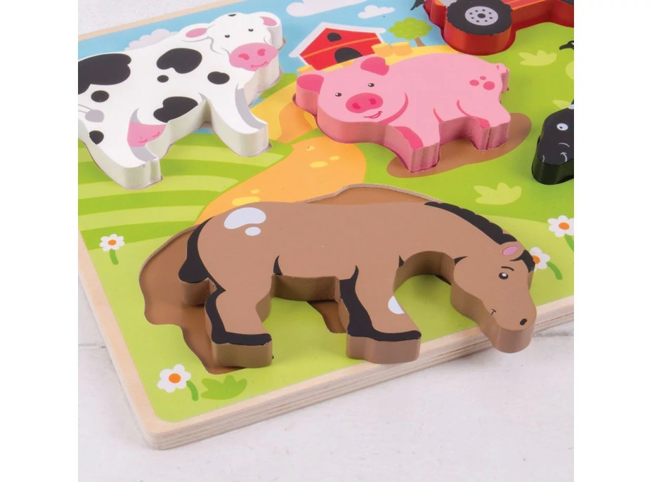 Bigjigs Toys Vkladacie puzzle farma
