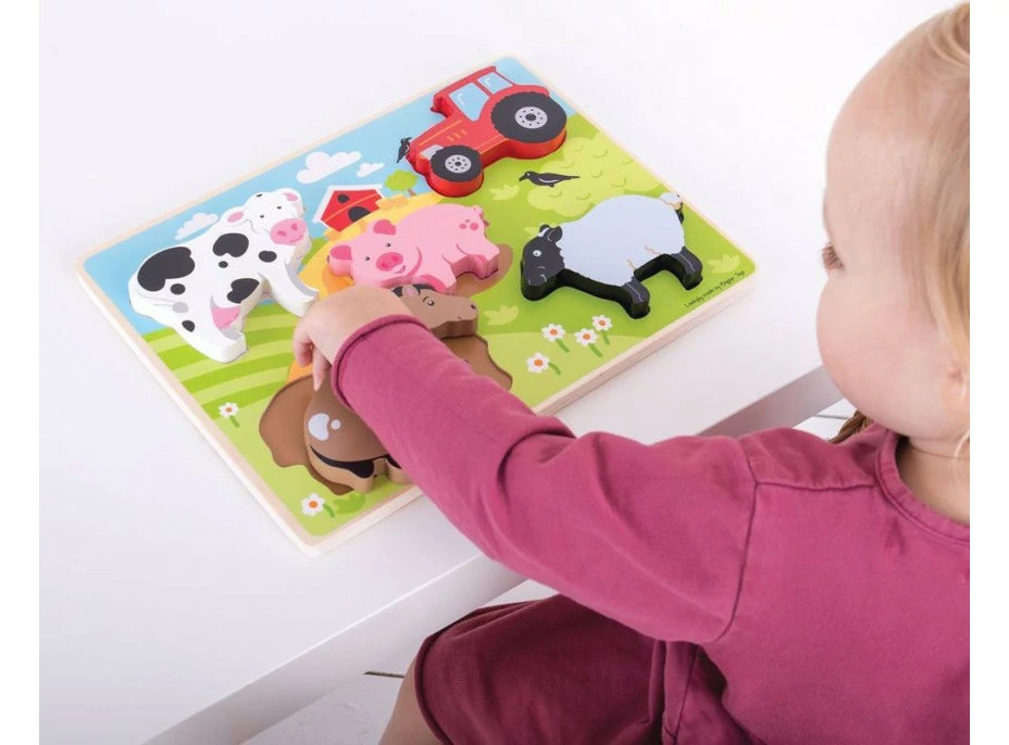 Bigjigs Toys Vkladacie puzzle farma