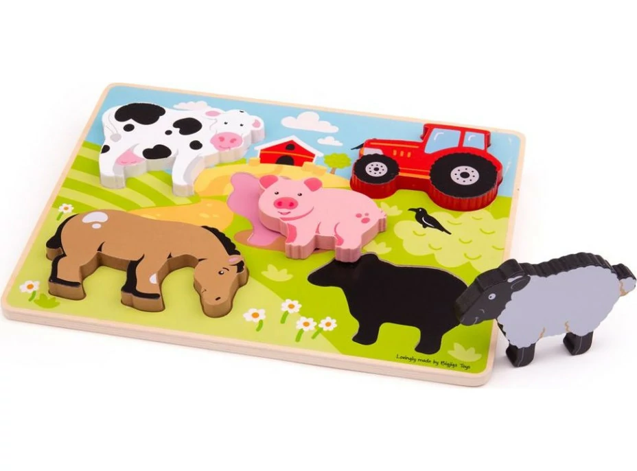 Bigjigs Toys Vkladacie puzzle farma
