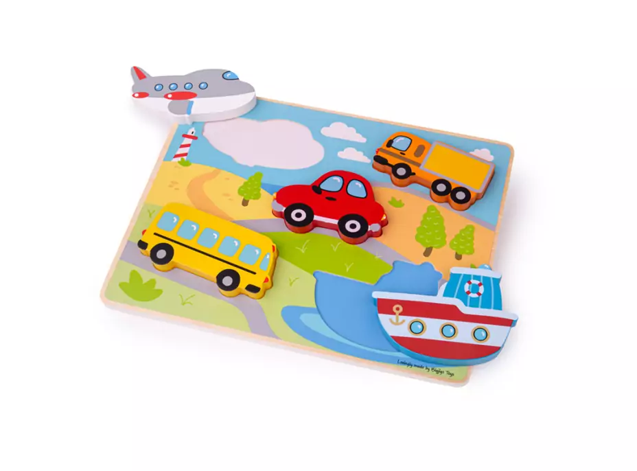 Bigjigs Toys Vkladacie puzzle dopravné prostriedky