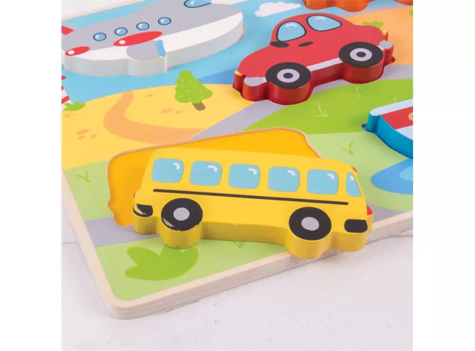 Bigjigs Toys Vkladacie puzzle dopravné prostriedky