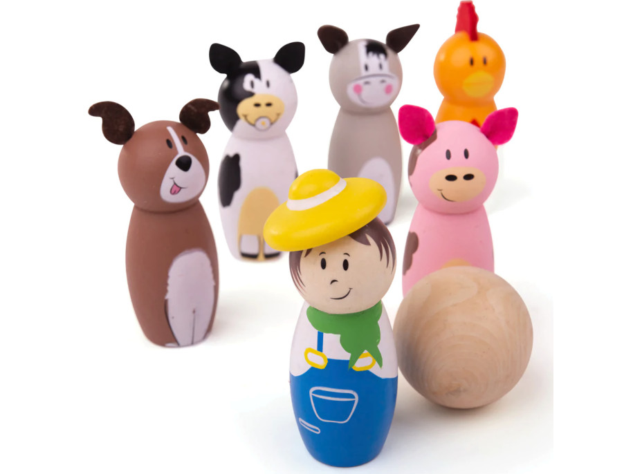 Bigjigs Toys Drevené kolky farma