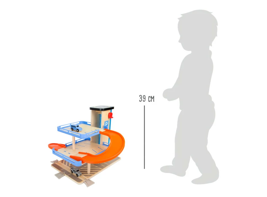 small foot Drevená poschodová garáž s výťahom