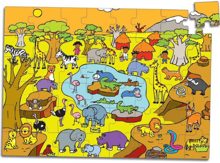 Vilac Drevené puzzle Savana
