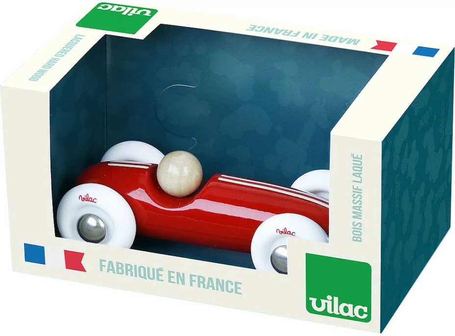 Vilac Drevené auto mini Grand prix vintage červené