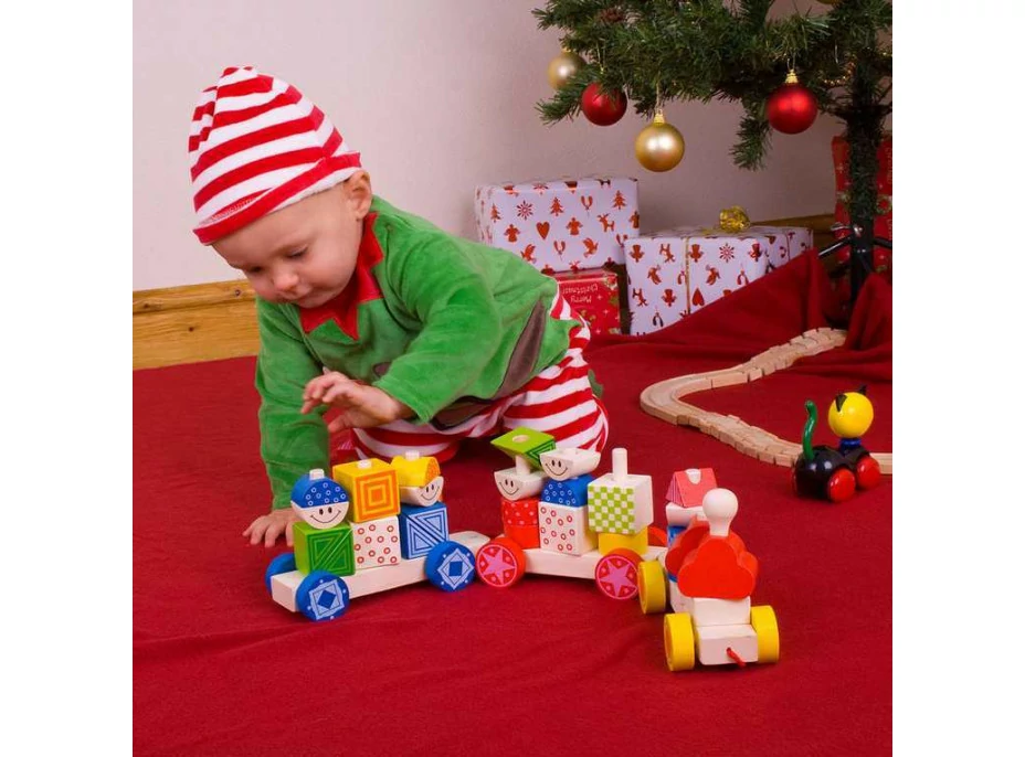 Bigjigs Baby Drevený vláčik s nasadzovaním