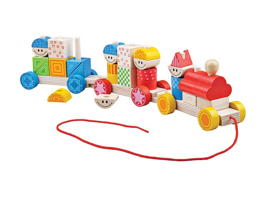 Bigjigs Baby Drevený vláčik s nasadzovaním