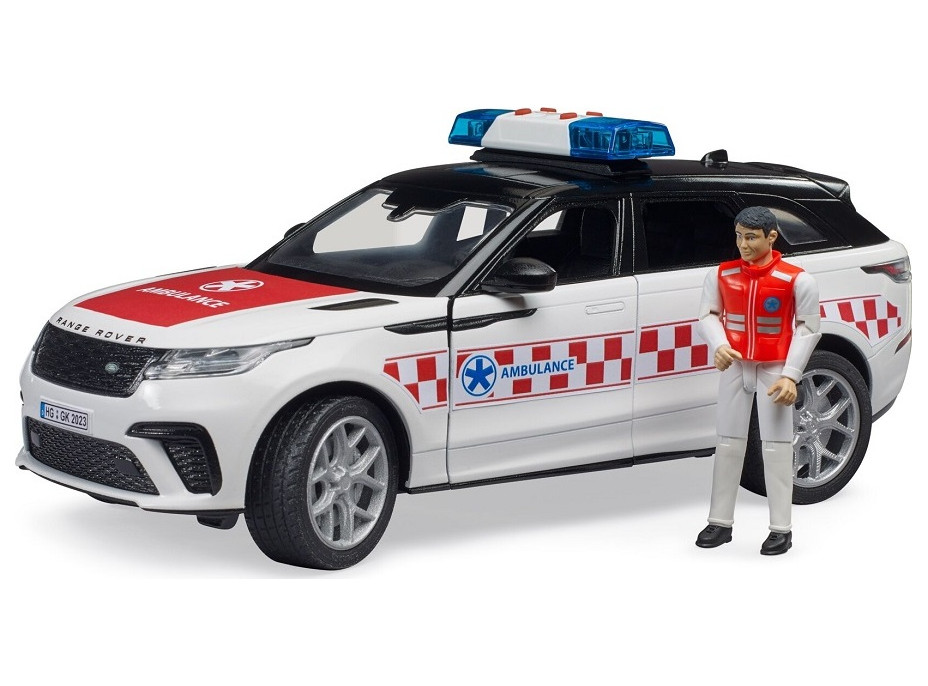 Bruder Záchranné zdravotnícke vozidlo Range Rover Velar s vodičom