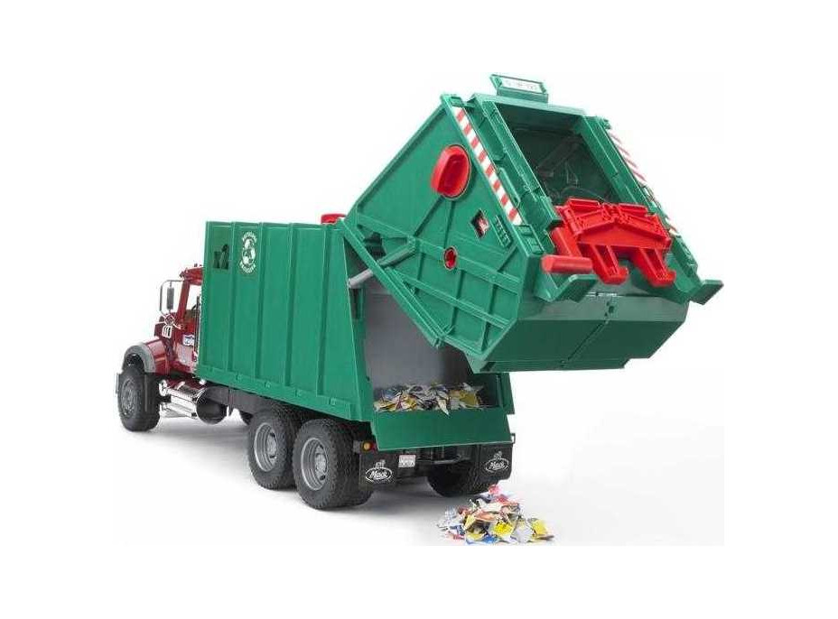 Bruder Nákladné auto MACK Granit smetiarsky zelený