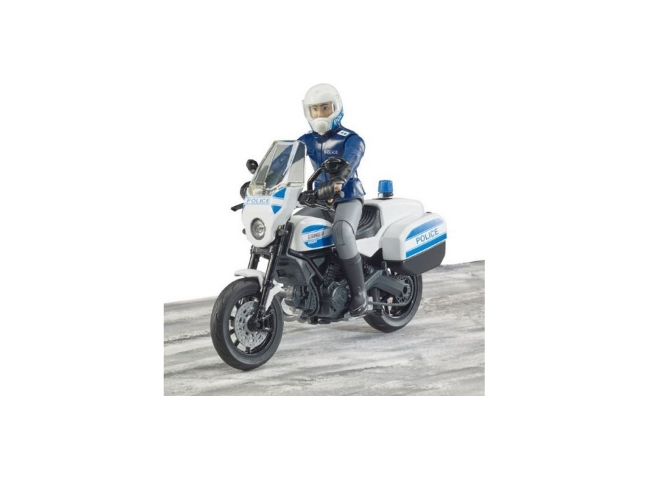 Bruder BWORLD policajný motocykel Ducati Scrambler s jazdcom