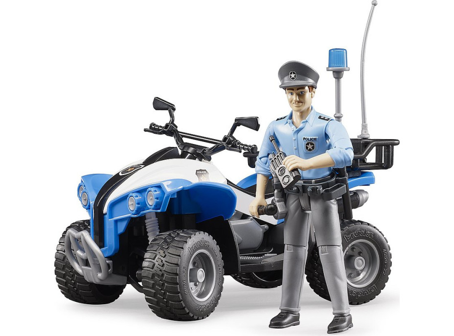 Bruder BWORLD modrá štvorkolka polícia s figúrkou