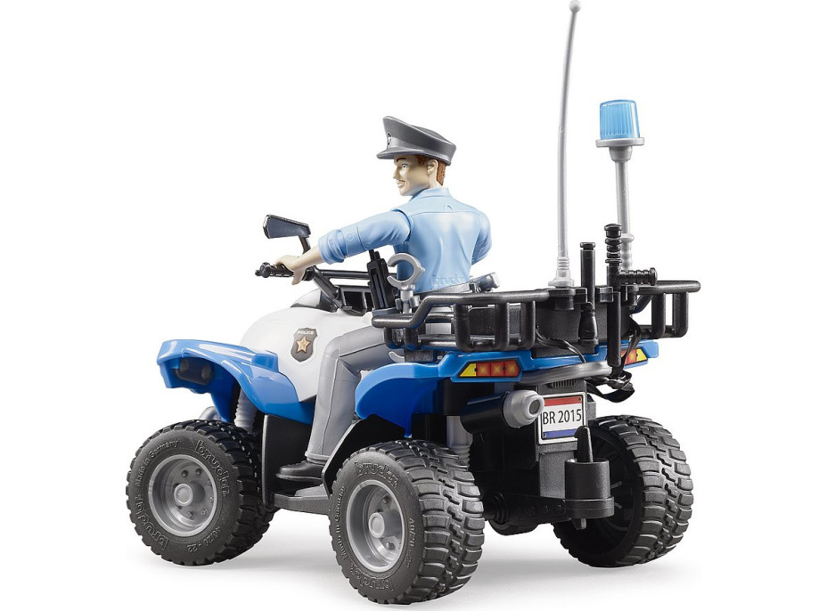 Bruder BWORLD modrá štvorkolka polícia s figúrkou