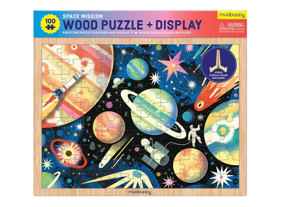 Mudpuppy Drevené puzzle Vesmírna misia 100 dielikov