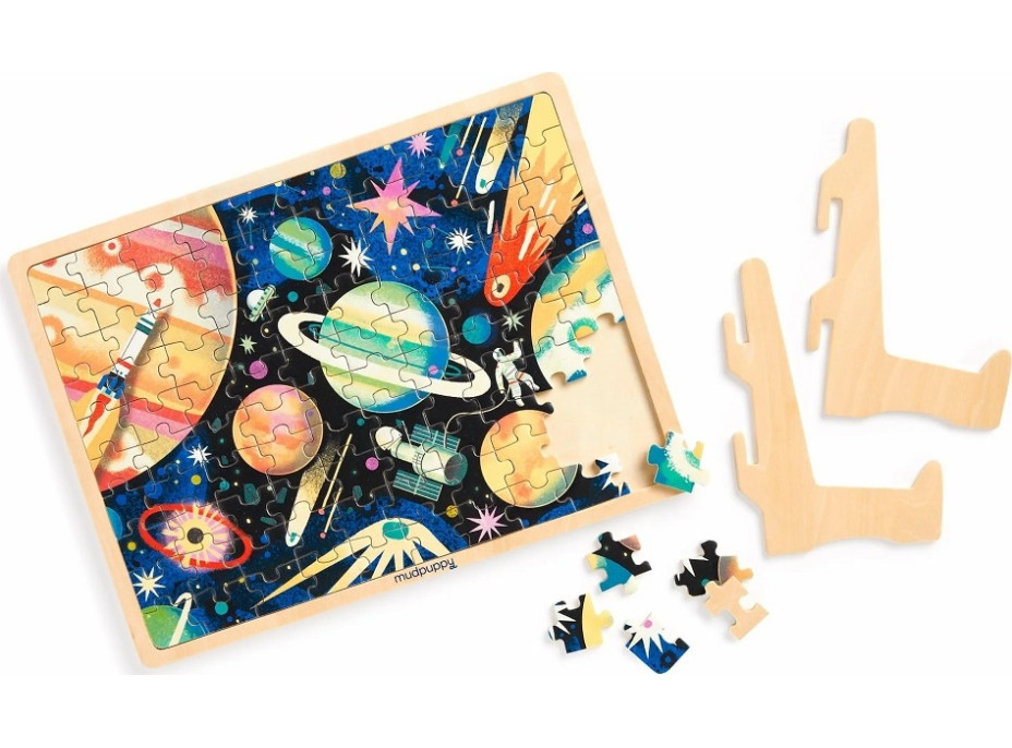 Mudpuppy Drevené puzzle Vesmírna misia 100 dielikov