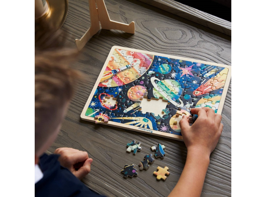 Mudpuppy Drevené puzzle Vesmírna misia 100 dielikov