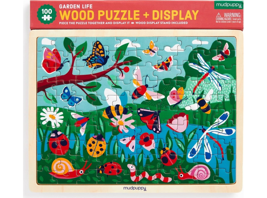 Mudpuppy Drevené puzzle Život na záhrade 100 dielikov